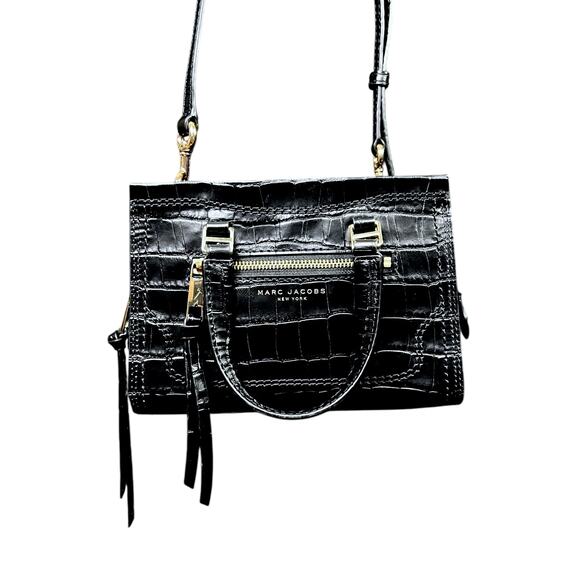 Marc Jacobs Mini Cruiser Crocodile-Embossed Leather Satchel Purse - $495 Retail - Picture 1 of 10